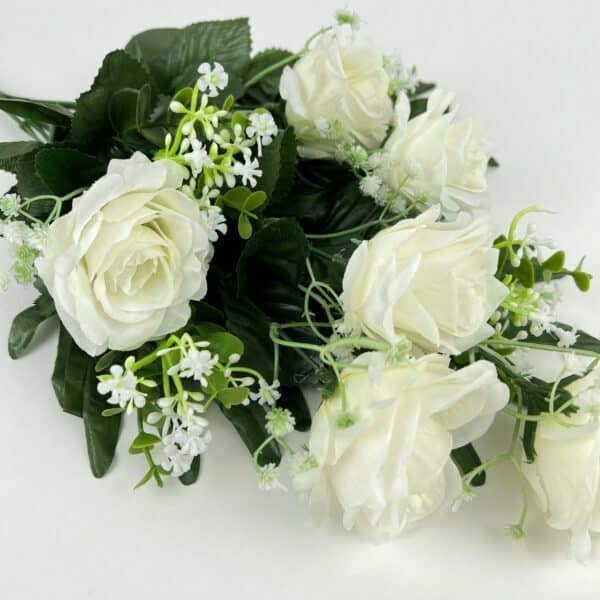 Umelá kytica - Biele ruže 50cm