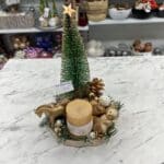Vianočný aranžmán so sviečkou - zlatý