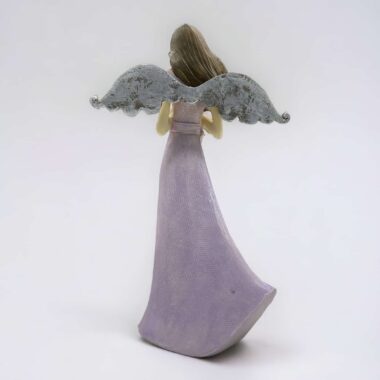 Anjel s vtáčikom fialový 22,5cm