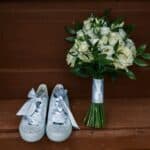 Svadobná kytica Biele ruže s lisianthom